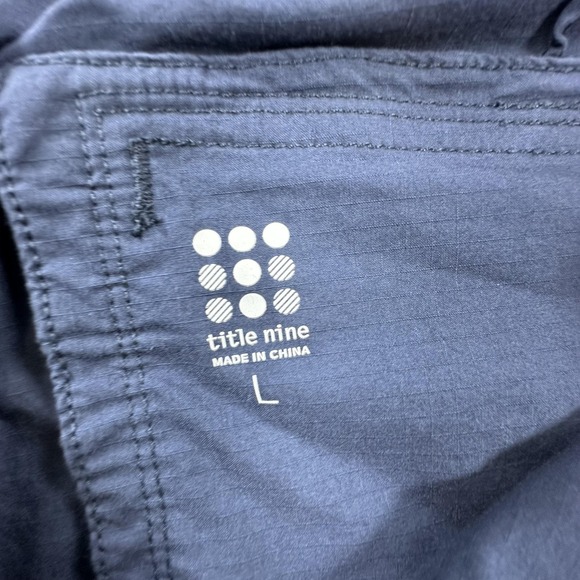 Title Nine Pants Womens Large Petite Blue Scout Cropped Ripstop Drawstring - Picture 8 of 15